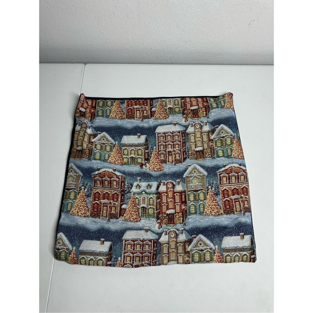 Caldeira Crosstitch Christmas Stitched Pillow Sham 19”X19” Made in England